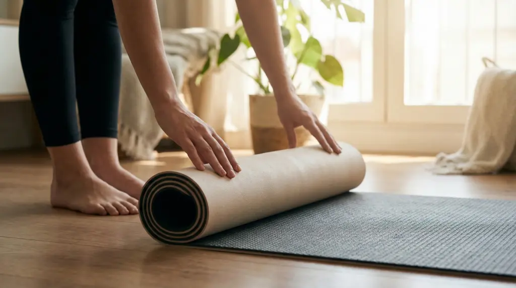 Welke kant yoga mat moet boven?